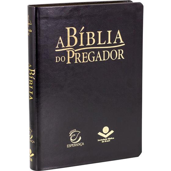 Imagem de A Bíblia do Pregador - Capa em material sintético, Preto Nobre: Almeida Revista e Corrigida (Arc)