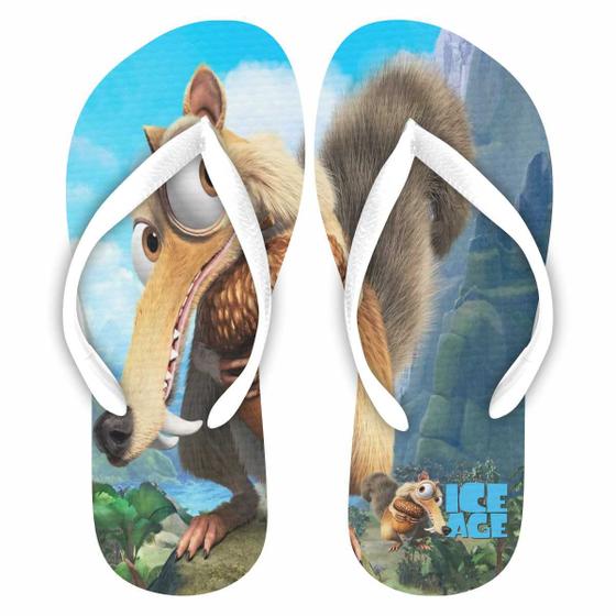 Imagem de A era do Gelo Chinelo do filme. Scrat. Esquilo Escrat Presente desenho Adulto e Infantil menino e menina