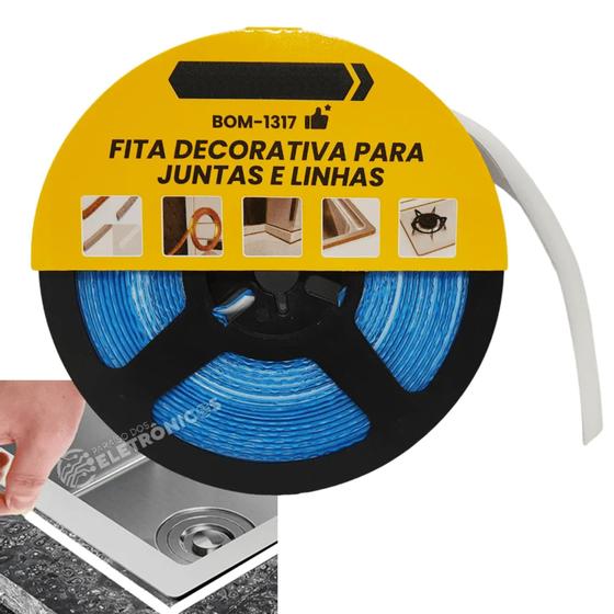 Imagem de A Fita à Prova De Água Auto Adesiva Fita de Vedação Cozinha Banheiro 8mm x 6m BOM1317