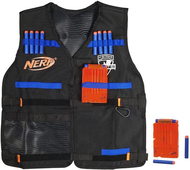 Imagem de A série oficial Nerf Tactical Vest N-Strike Elite inclui 2 clipes de seis dardos e 12 dardos oficiais da Elite Nerf para crianças, adolescentes e adultos (exclusivo da Amazon)