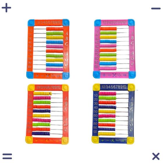 Imagem de Abaco Contador Escolar com 100 Bolinhas e Tripé KAZ Cores Sortidas Brinquedo Educacional Matemática