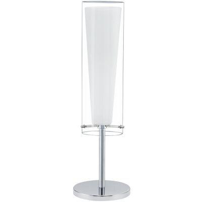 Abajur aço cromado vidro opalino vidro transparente 1 X 40W E27 Menor preço em Abajur aço cromado vidro opalino vidro transparente 1 X 40W E27