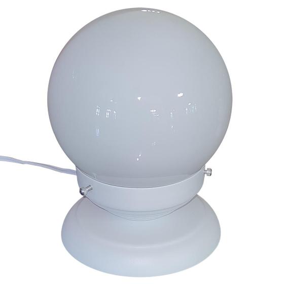 Imagem de Abajur Bola de Cristal Branco C/Esfera 10x15 Branco brilho