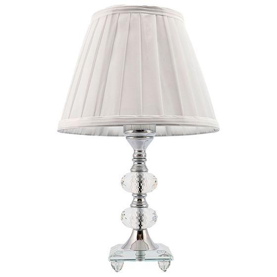 Imagem de Abajur Cristal Vidro Mesa Decoração para Sala Quarto com Cúpula Drapeada 35cm Ref. 184