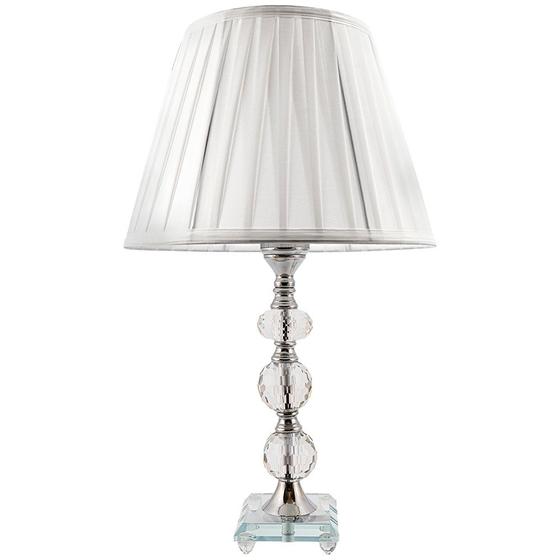 Imagem de Abajur Cristal Vidro Mesa Decoração para Sala Quarto com Cúpula Drapeada 47cm Ref. 512