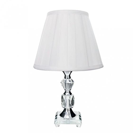 Imagem de Abajur de cristal com cúpula drapeada branca bivolt 35 cm