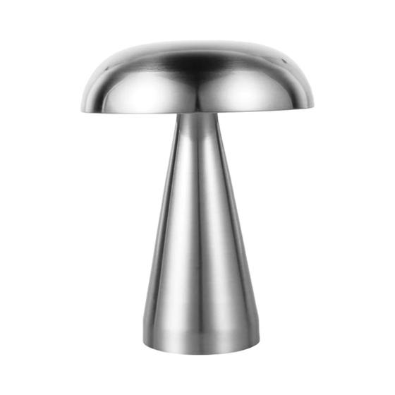 Imagem de Abajur de Mesa Cogumelo LED Sem Fio - Portátil, Touch Control, 3 Cores e Ajuste de Brilho