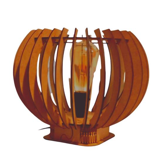Abajur de Mesa em MDF - Cor: Marrom - LENOBRE Imagem de Abajur de Mesa em MDF - Cor: Marrom