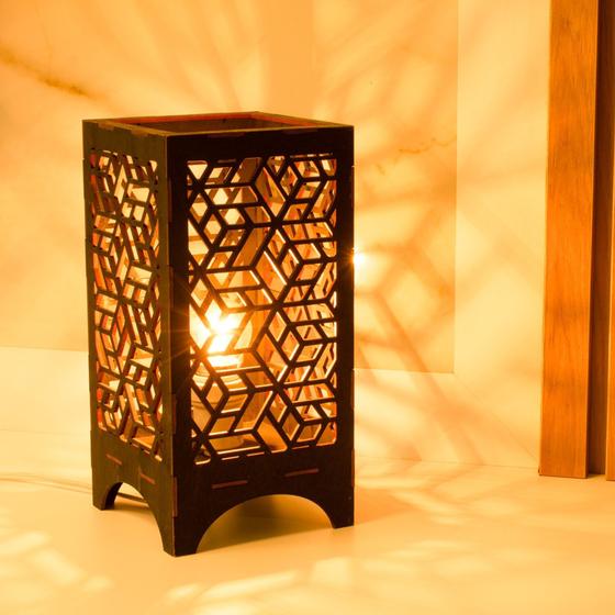 Abajur de Mesa Moderno Arasbesco Luminária Cubo Sala Quarto Preto Com Tomada Menor preço em Abajur de Mesa Moderno Arasbesco Luminária Cubo Sala Quarto Preto Com Tomada