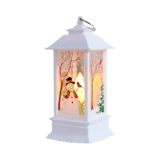 Imagem de Abajur de Natal com Boneco de Neve - Decoração de Mesa