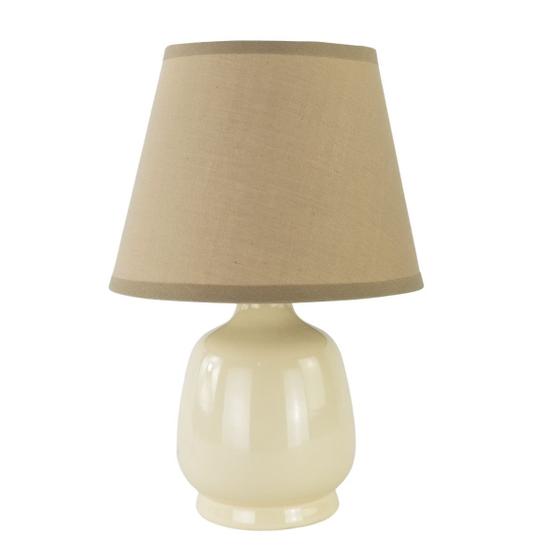 Imagem de Abajur de Quarto Bege Com Cúpula - Luminária de Mesa