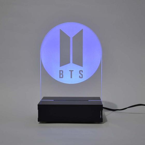 Imagem de Abajur e Luminária BTS de Acrílico com LED Azul