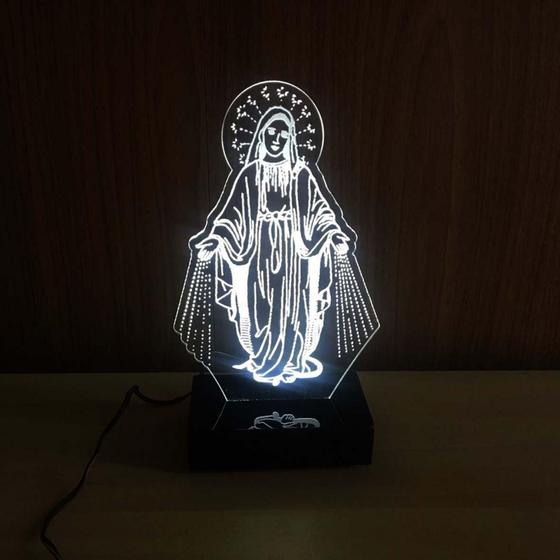 Imagem de Abajur e Luminária Nossa Senhora das Graças - Universo Acrílico