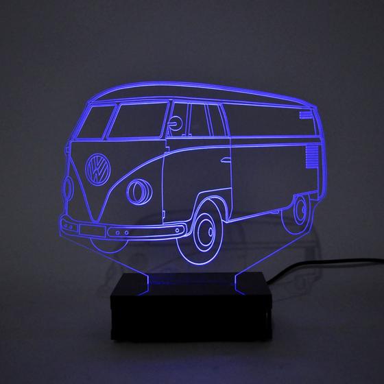 Imagem de Abajur e Luminária Perua Kombi de Acrílico Com LED Azul