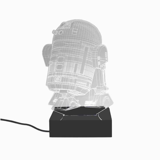 Imagem de Abajur e Luminária R2D2 de Acrílico com LED Branco