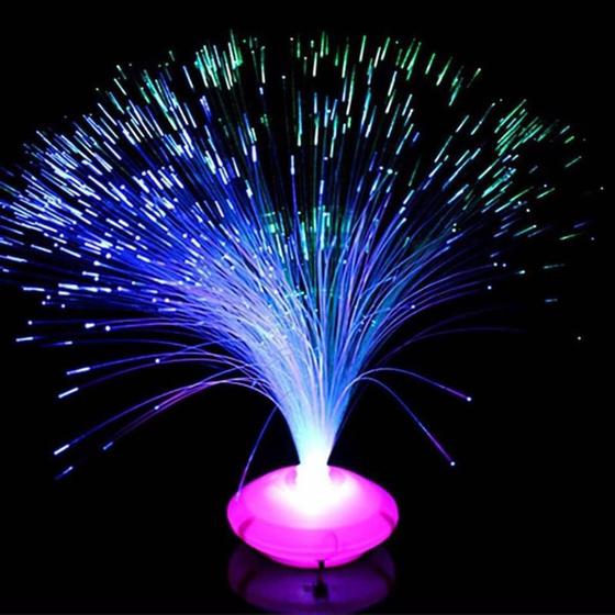 Imagem de Abajur Enfeite De Mesa Fibra Optica Neon Festas Decoração - Brbrinq