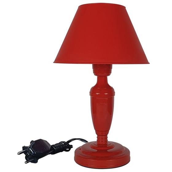 Imagem de Abajur Infantil Dream Menina Menino Luminária para Quarto de Bebê  Vermelho