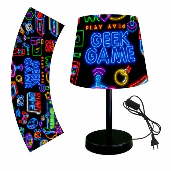 Imagem de Abajur luminaria 15x20 gamer games geek