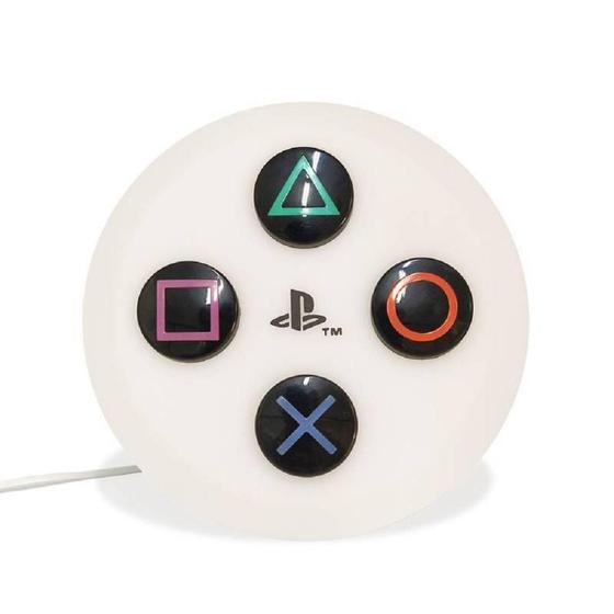 Imagem de Abajur Luminária Botão para Playstation para Ps4 Branco Com Fio