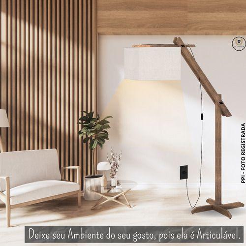 Abajur Luminária De Chão Articulável Quarto/sala/hall Madeir Menor preço em Abajur Luminária De Chão Articulável Quarto/sala/hall Madeir