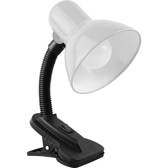 Imagem de Abajur luminária de mesa de garra flexível dobrável articulável bivolt abajur luminária de mesa de garra flexível dobrável articulável bivolt cor:branco