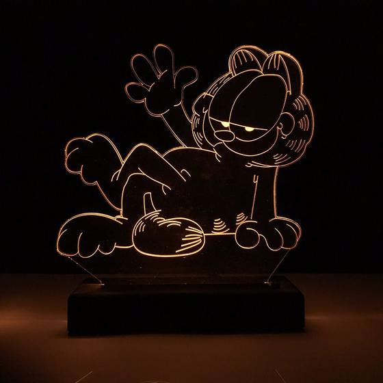 Imagem de Abajur Luminária Gato Garfield Led