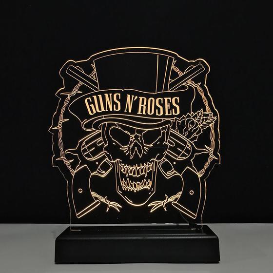 Imagem de Abajur Luminária Guns N' Roses Decorativa Led