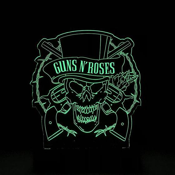Imagem de Abajur Luminária Guns N' Roses Decorativa Led