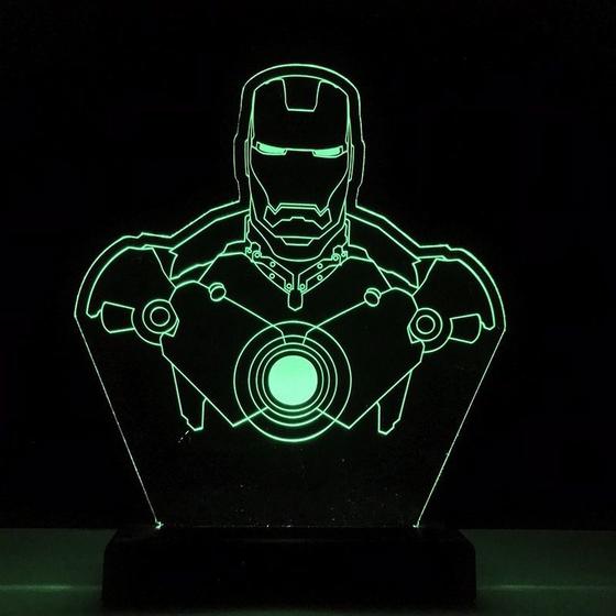 Imagem de Abajur Luminária Homem De Ferro Marvel Led