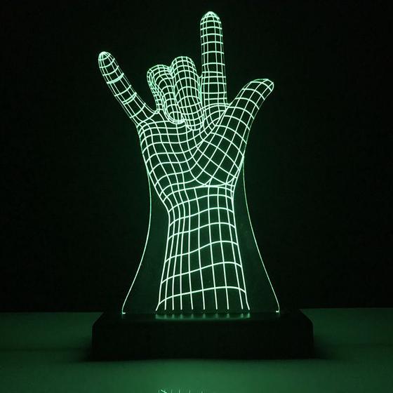 Imagem de Abajur Luminaria Led 3d Mão Homem Aranha Decorativo Quarto
