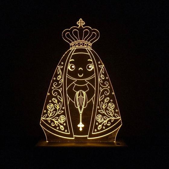 Imagem de Abajur Luminária Led Nossa Senhora Aparecida Decorativo