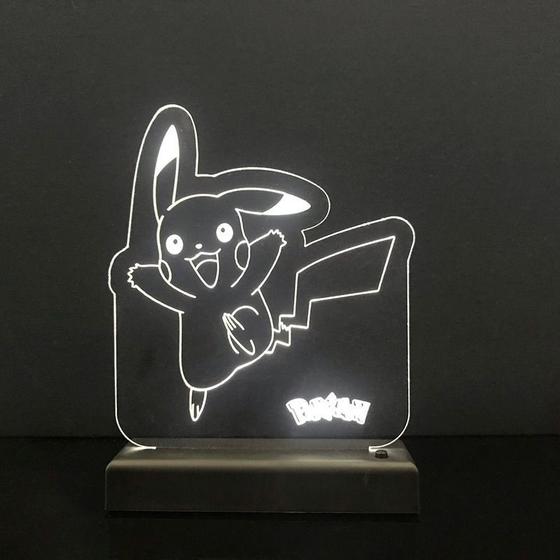 Imagem de Abajur Luminária Led Pokemon Go Pikachu Decorativo