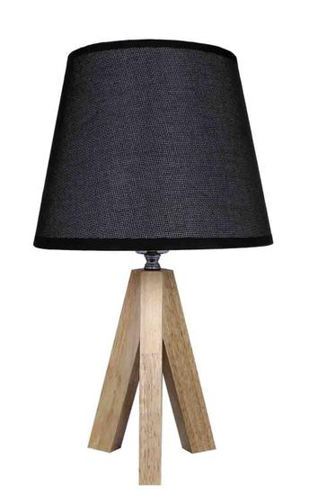 Imagem de Abajur Luminária Rustica Preta De Mesa 38cm Bivolt 110/220v