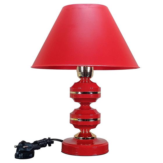 Imagem de Abajur Moderno Decoração Quarto Sala Luminária Pithy Red Vermelho