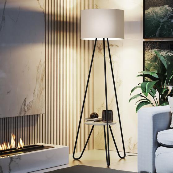 Imagem de Abajur Real Estilo Industrial Moderno 168cm Bivolt Cupula Bege