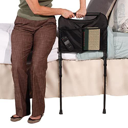 Imagem de Able Life Sturdy Bed Rail, trilho de cama sênior e alça de assistência de segurança com pernas de suporte ajustáveis e bolsa organizadora