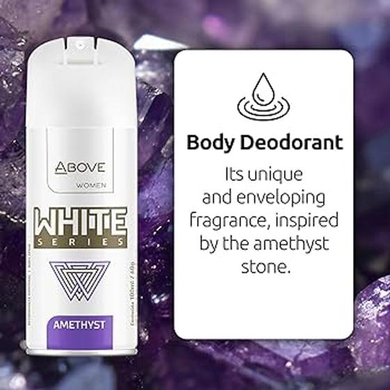 ABOVE White Series Body Spray, AmethystDeodorant SprayMasks