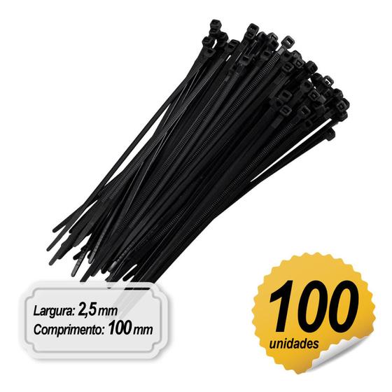 Imagem de Abraçadeira Nylon 2,5mm x 100mm c/ 100 Unidades Mec-Tronic