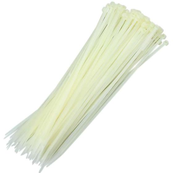 Imagem de Abraçadeira Nylon Paçote Com 100 Unidades 20 Cm Branca