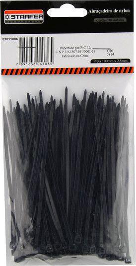 Abraçadeira Nylon Preta 200 X 2,5 Starfer Com 1000 Un. Menor preço em Abraçadeira Nylon Preta 200 X 2,5 Starfer Com 1000 Un.