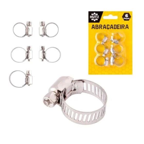 Imagem de Abraçadeira Rosca sem Fim Metal 3/4 E 1/2 - Conjunto c/ 6 unidades