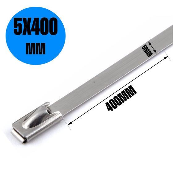 Abraçadeira ZIP Tie Termotape Cinta Lacre Aço Inox 304 5x400mm Menor preço em Abraçadeira ZIP Tie Termotape Cinta Lacre Aço Inox 304 5x400mm