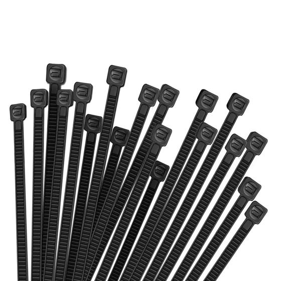 Imagem de Abraçadeiras de Cabo HMROPE (100 Unidades) - 30cm, Nylon Preto, Alta Resistência