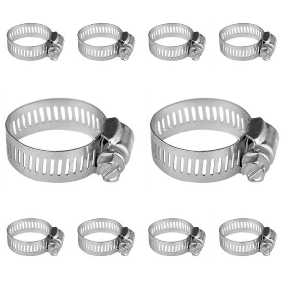 Imagem de Abraçadeiras De Metal Rosca S/fim 3/4 13 a 19mm Kit Com 10un