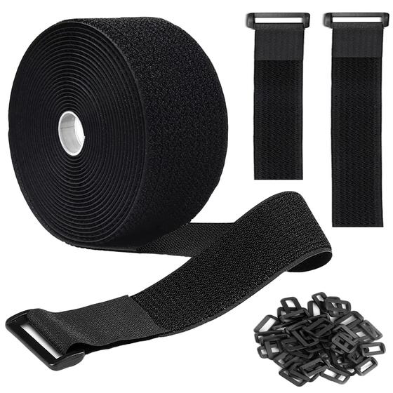 Imagem de Abraçadeiras Jumpso Pretas - 5cm x 4,8m (16 Pés) com 15 Fivelas