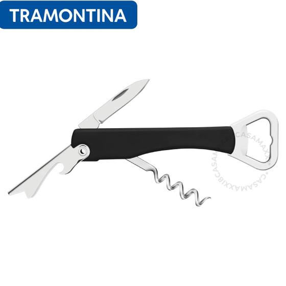 Imagem de Abridor Com Saca Rolhas E Canivete Tramontina Harmoniza Com Lâminas Em Aço Inox