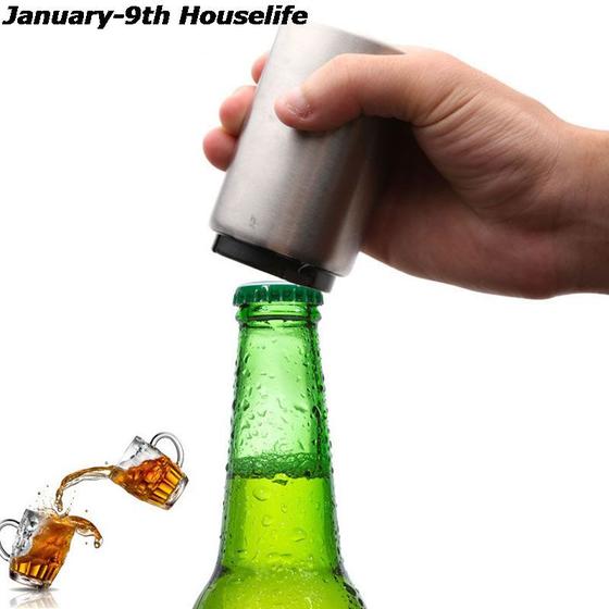 Imagem de Abridor de garrafas de cerveja portátil, saca-rolhas magnético para garrafa de vinho lata de cerveja em casa acessórios
