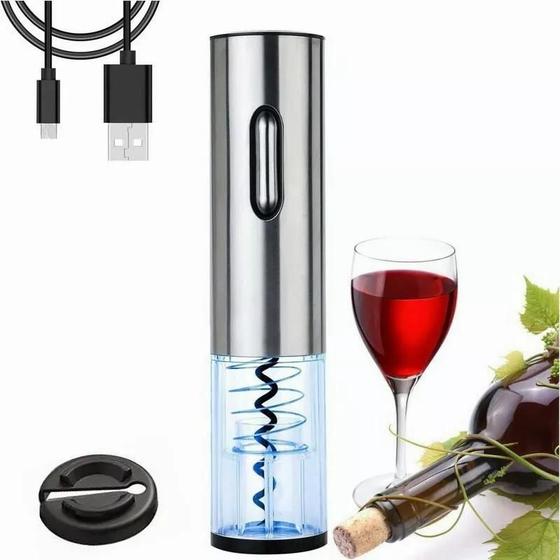 Abridor De Vinho Elétrico Saca Rolhas Inox Recarregavel Menor preço em Abridor De Vinho Elétrico Saca Rolhas Inox Recarregavel