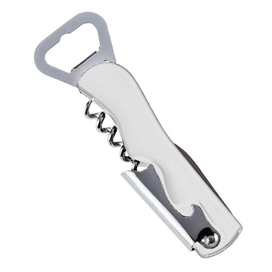 Imagem de Abridor Garrafa Com Saca Rolha De Inox 4 em 1.