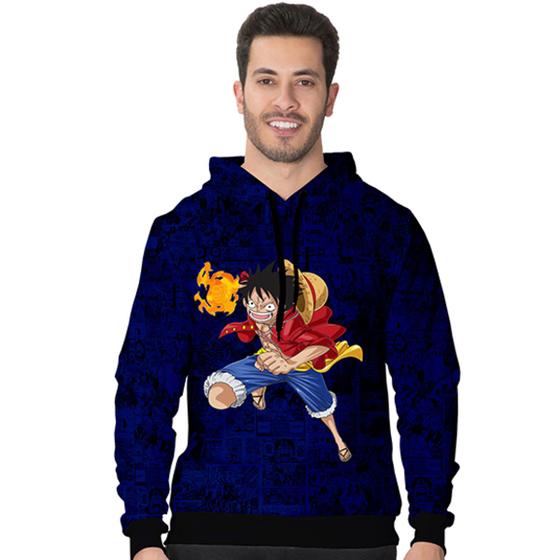 Imagem de Abrigo Moletom Infantil Anime One Piece Flanelado Top Full